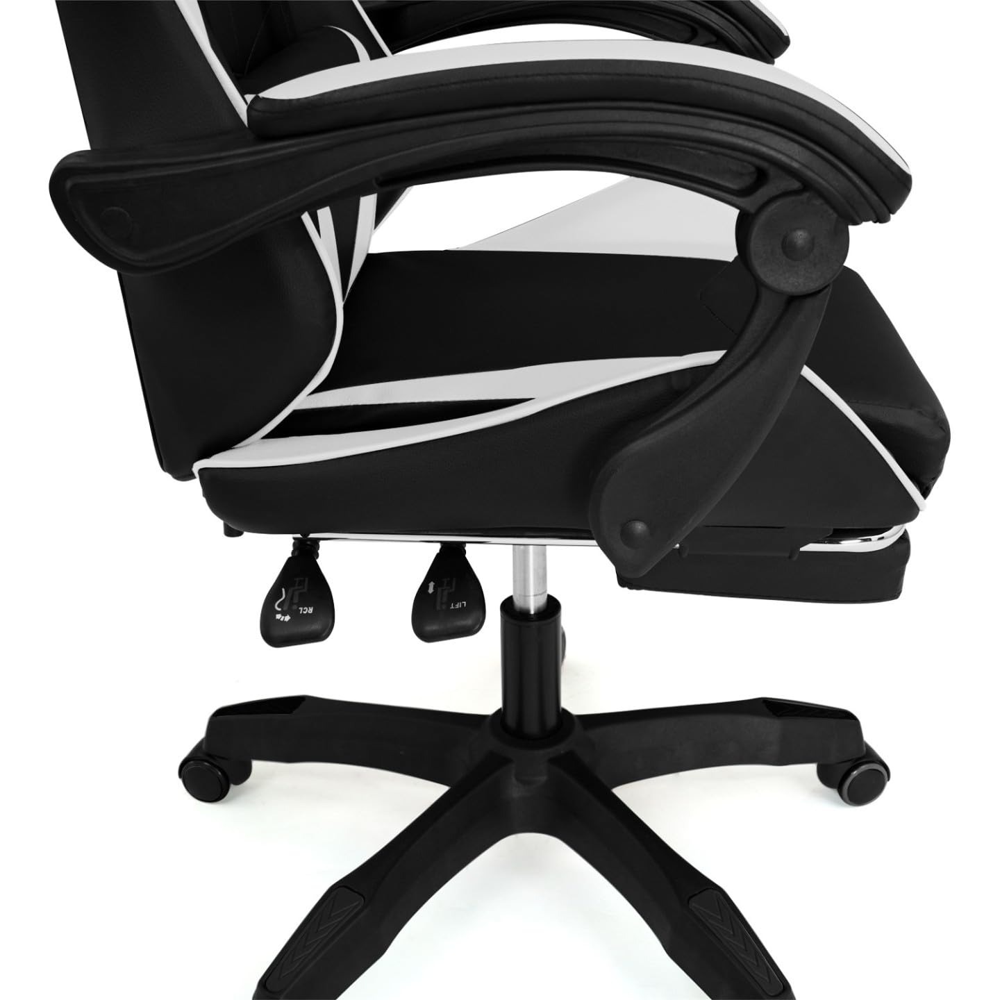 IDMarket - Silla gaming, silla de oficina negra y blanca ALEX