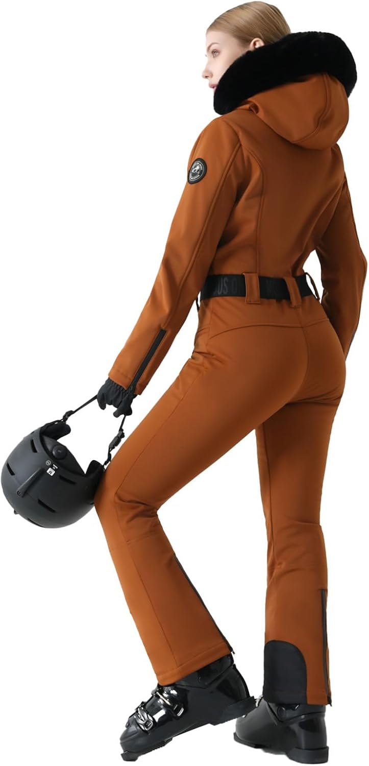 Womens Ski Suit One Piece Snowsuit Slim Insulated Jumpsuit Warm Waterproof Outdoor Sports Outerwear - Image 2