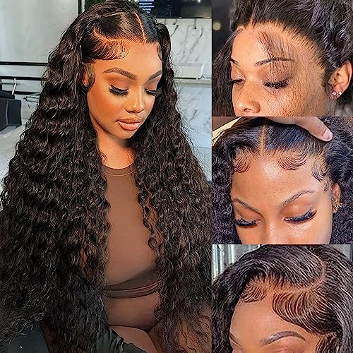 Natural Color 13x6 Deep Wave Lace Front Wigs 24 Inch+Reddish Brown 13x4 Deep Wave Lace Front Wigs 30 Inch