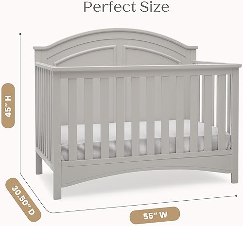 Miniatura 8 de Delta Children Perry - Cuna convertible 6 en 1, certificado Greenguard Gold, gris Moonstruck