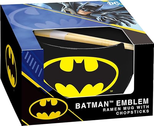 ICUP DC Comics Batman Emblem Ramen Taza con Palillos