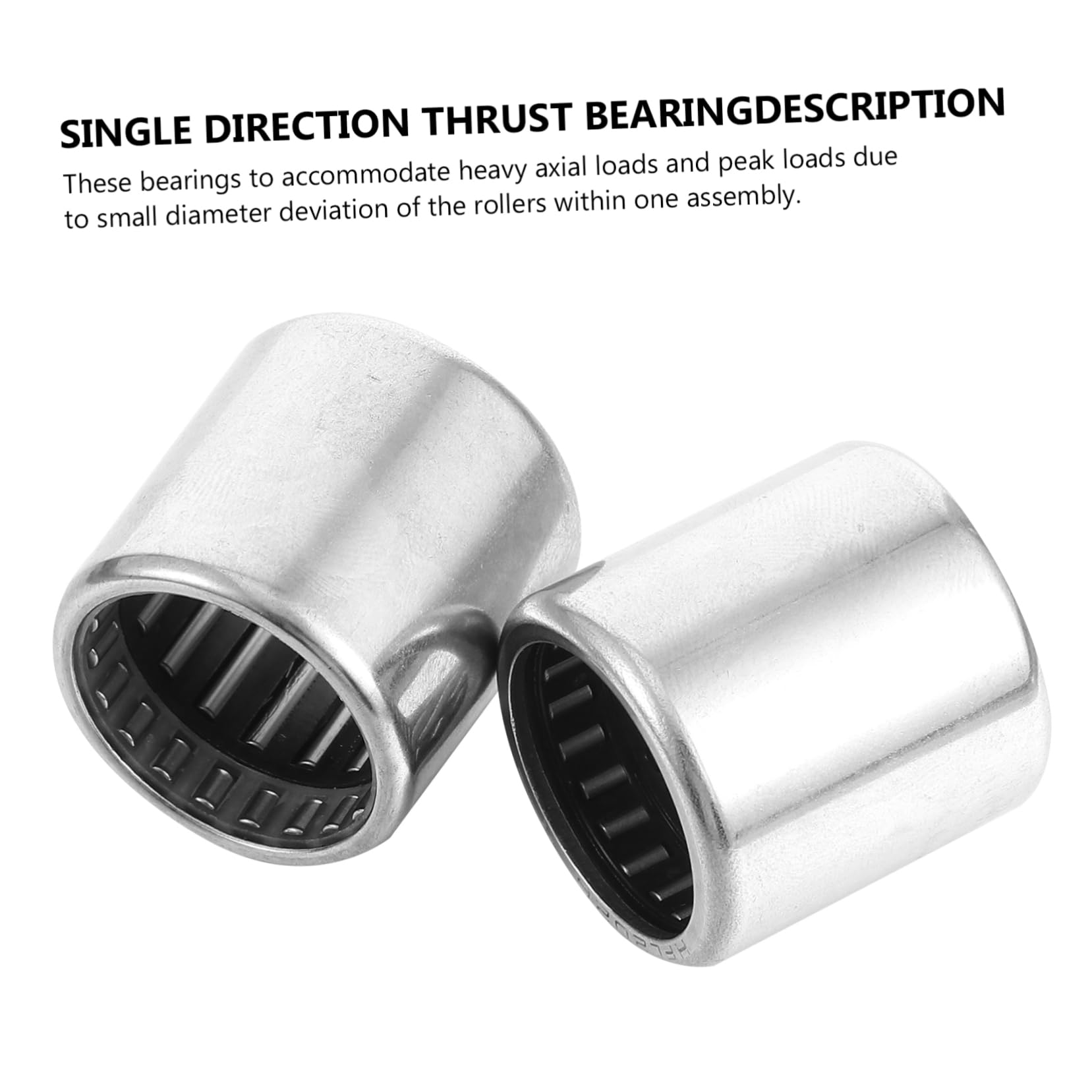 OUNONA 2 Pcs Needle Roller Bearing Sealed Radial Bearing Axial Flat Bearing Cage Drawn Cup Drawn Cup Open End Ball Bearings One Way Bearing Single Direction Bearing Steel Silver