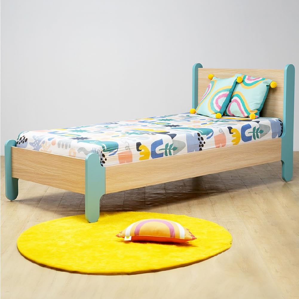 Smartsters Stargazer Single Bed for Kids | Ergonomic, Minimal Design | Engineered Wood, Termite Resistant | Headboard, Soft Edges | Teal Blue | 36x38x81 inches | Easy Cleaning | Durable-image-39