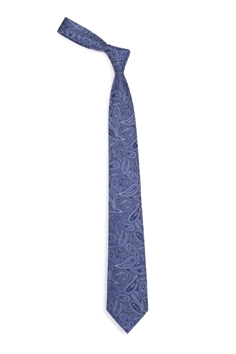 Men Blue Embroidered Formal Tie-image-8