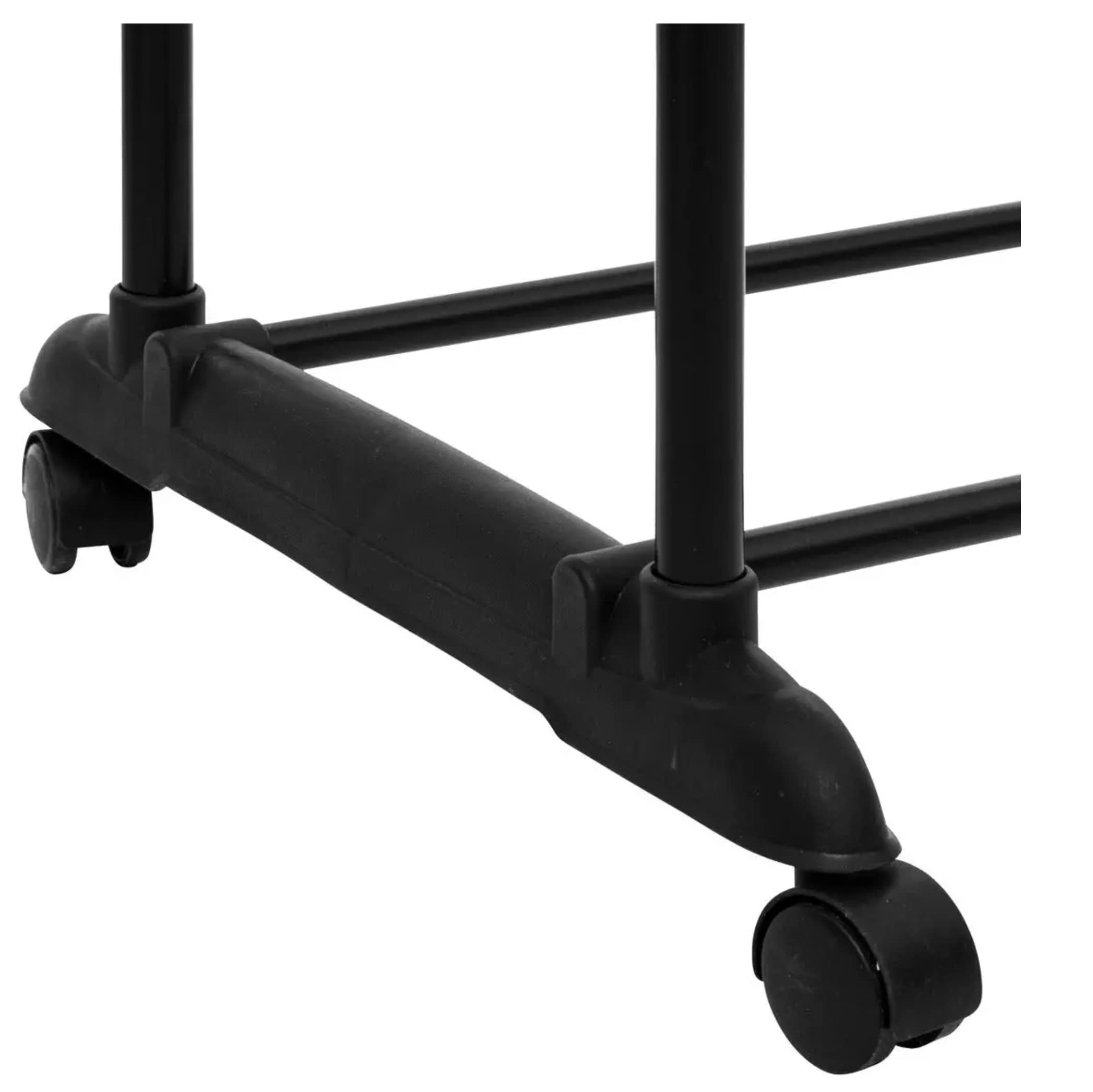 NEW HOME Noir Âne pour vêtements Double Barre, 80 x 43 x 160