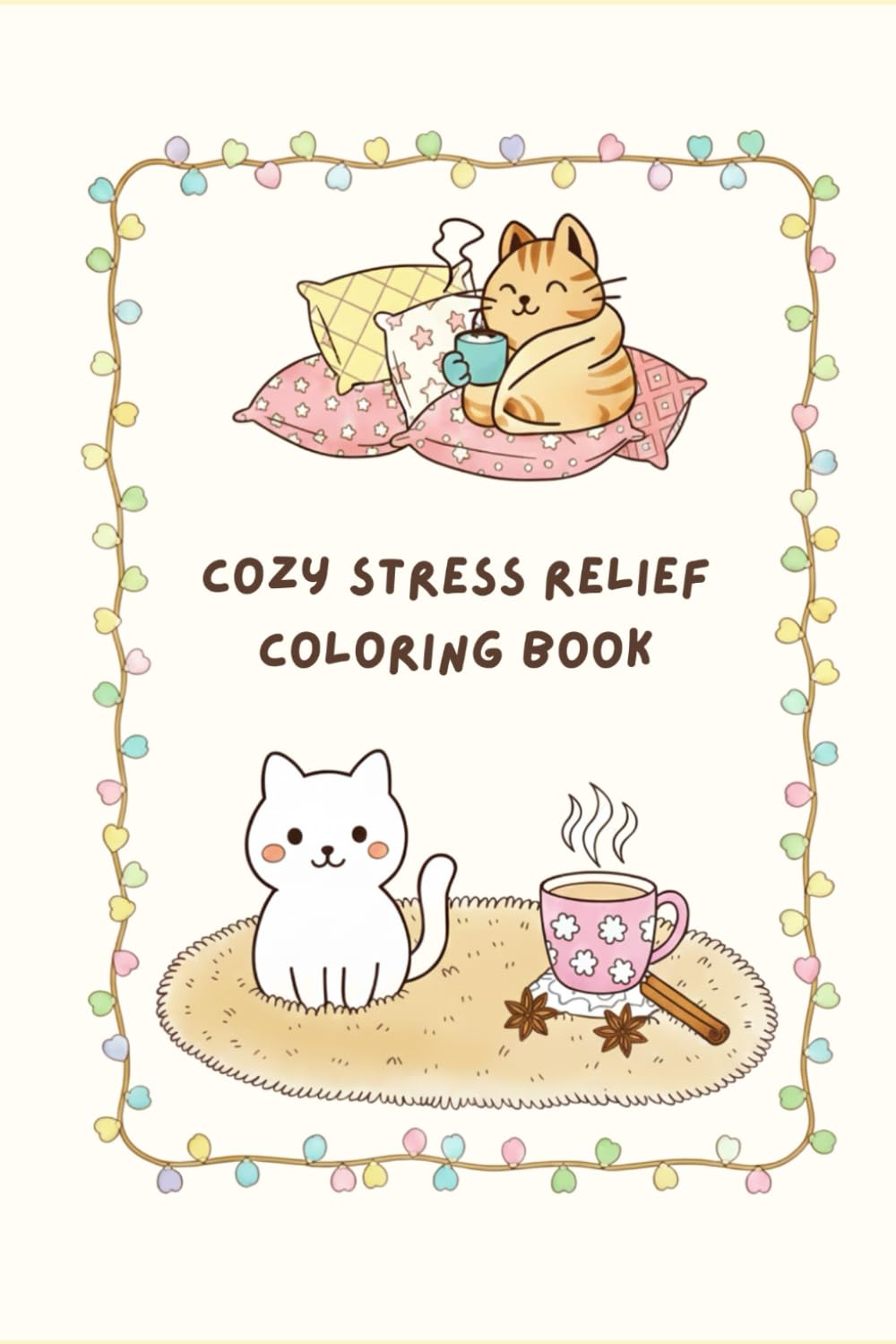 Cozy Stress Relief Coloring Book: Bold and Simple Designs Featuring Animals, Clothing, and Seasonal Pages