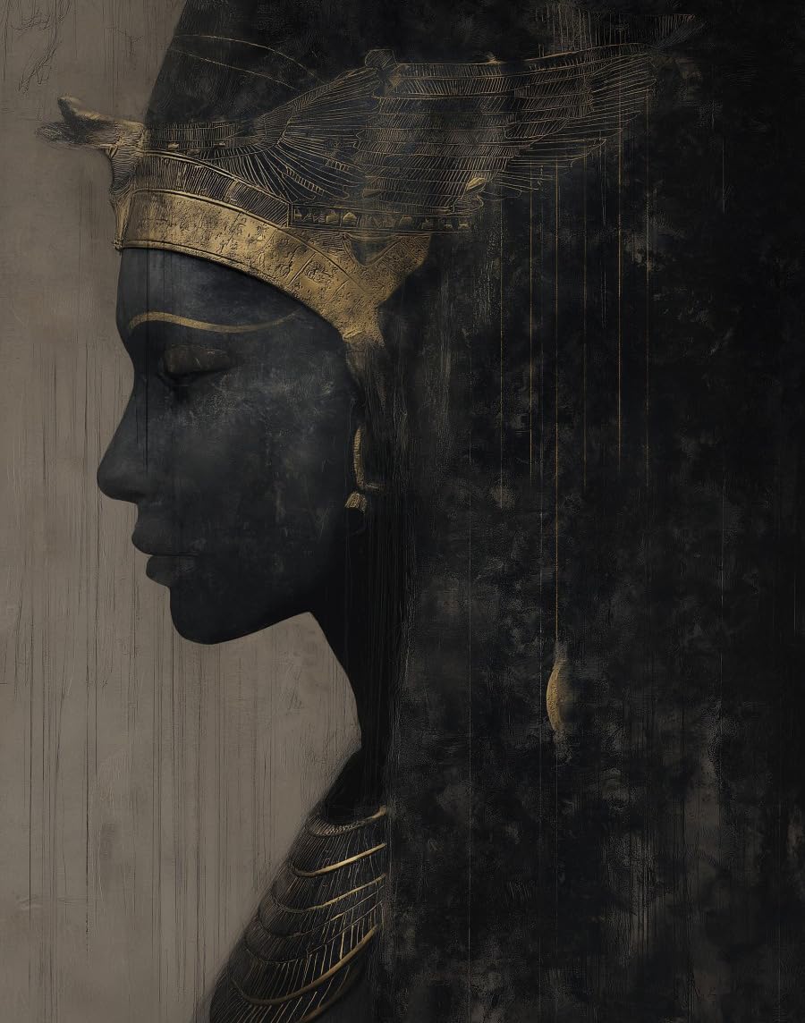 WANGWANGMIAO Paint by Numbers for Adults Beginner,Queen of Egypt Acrylic Painting by Number Kits on Canvas for Home Wall Decor Gift 16x20 Inch，with Frame