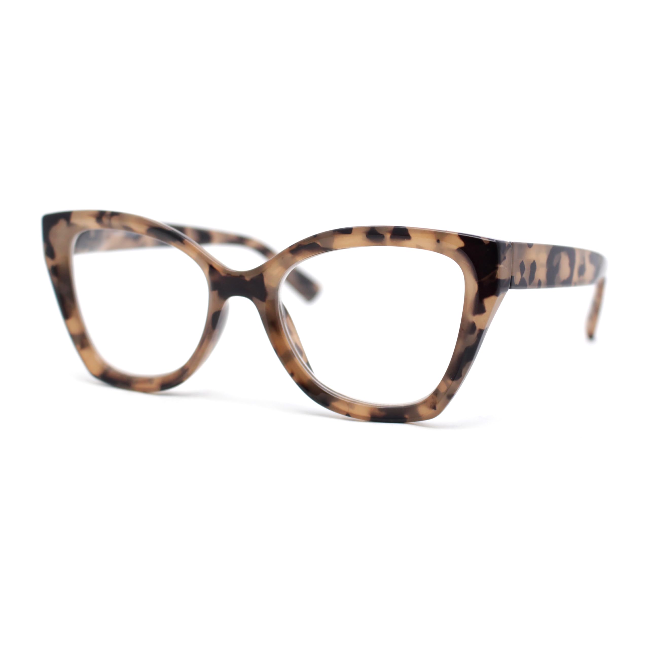 SA106 Womens Classy Oversized Thick Plastic Cat Eye Reading Glasses