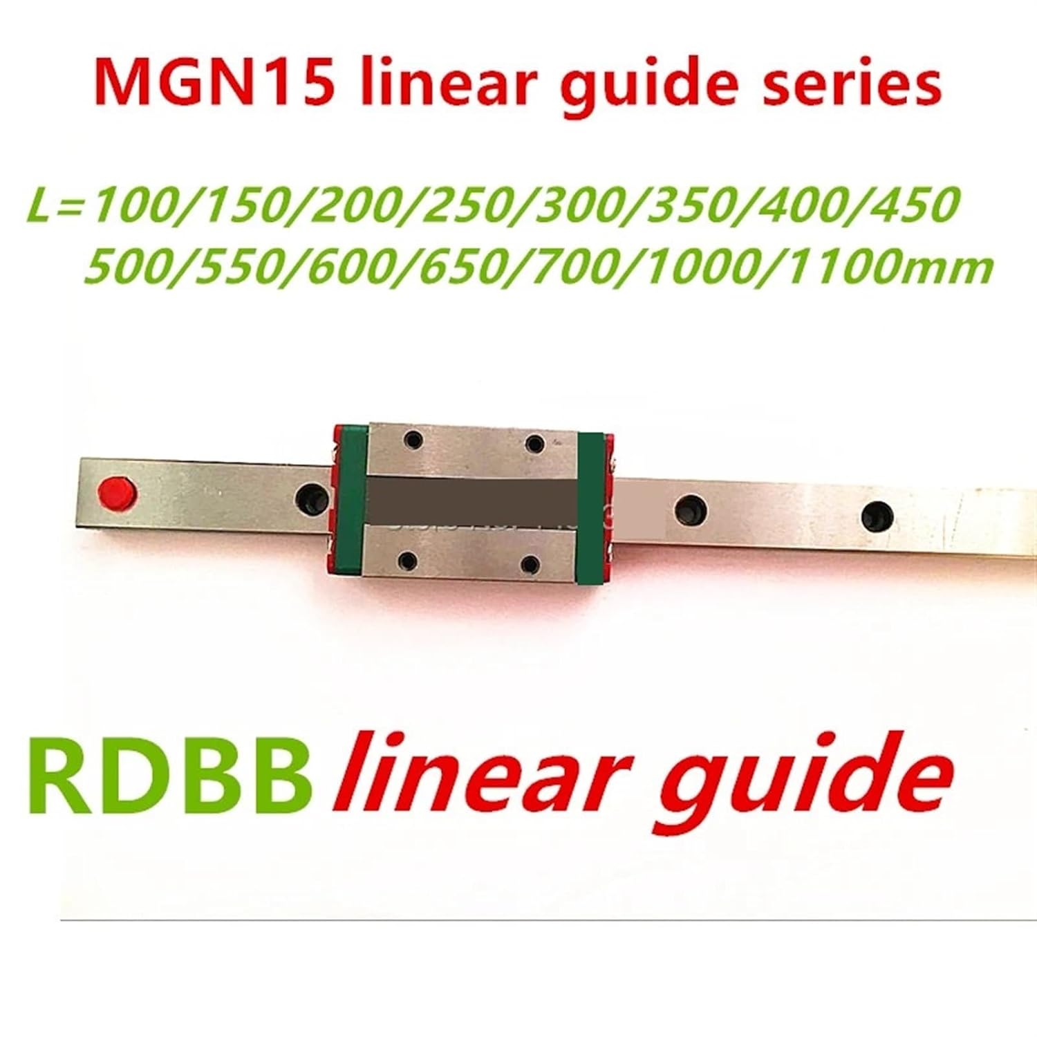 High Precision Linear Guide Rail Kit Linear Guide MGN15 100mm-1100mm Rail + MGN15H Block(800mm)