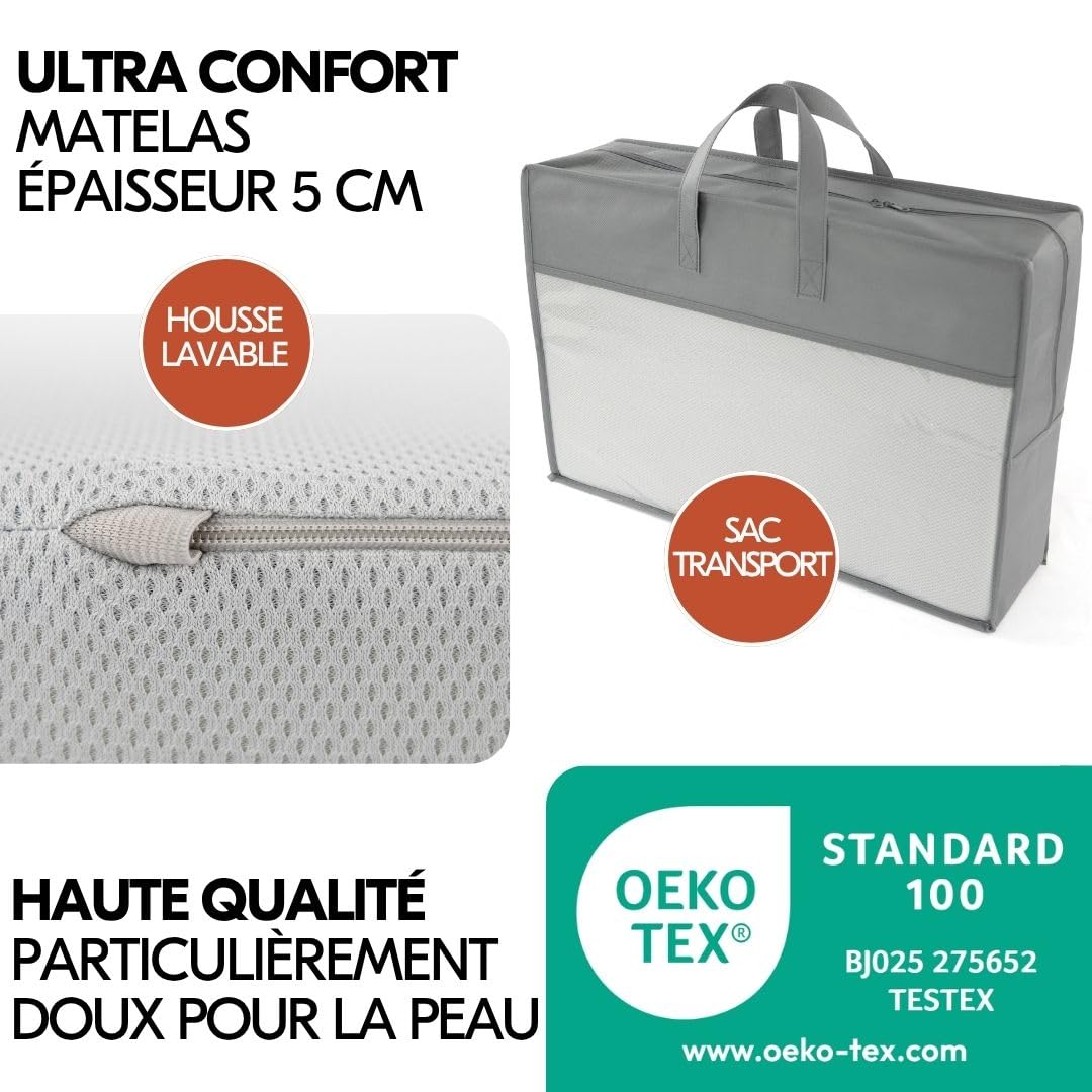 hauck Lit Parapluie Bébé avec Matelas Sleep N Play Go Plus - Dusty Blue