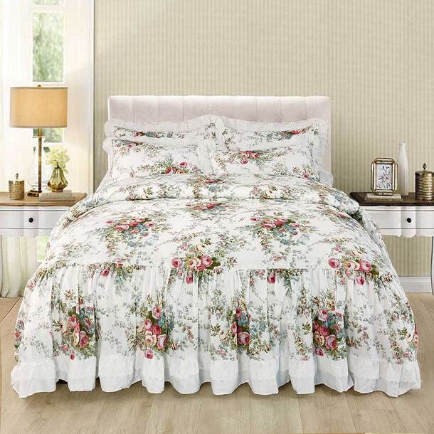 easylife lifestyle solutions Floral – Botanical Ruffle Bedspread Queen