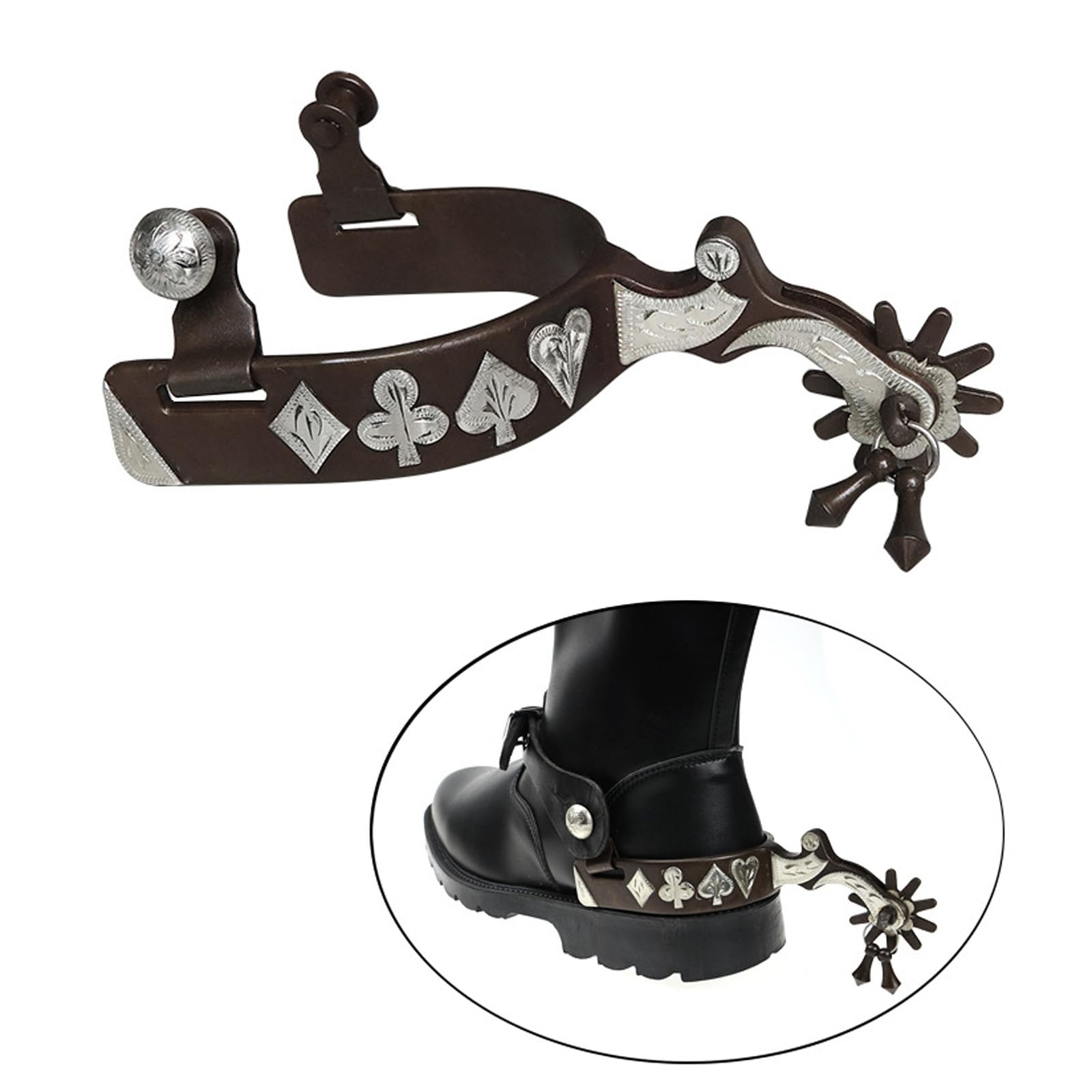 Handgefertigte Metallsporen Mit Deutscher Silber Western Antik Optik. Haltbarkeit Horsebacks Horsemanship Gear Western Horsemanship
