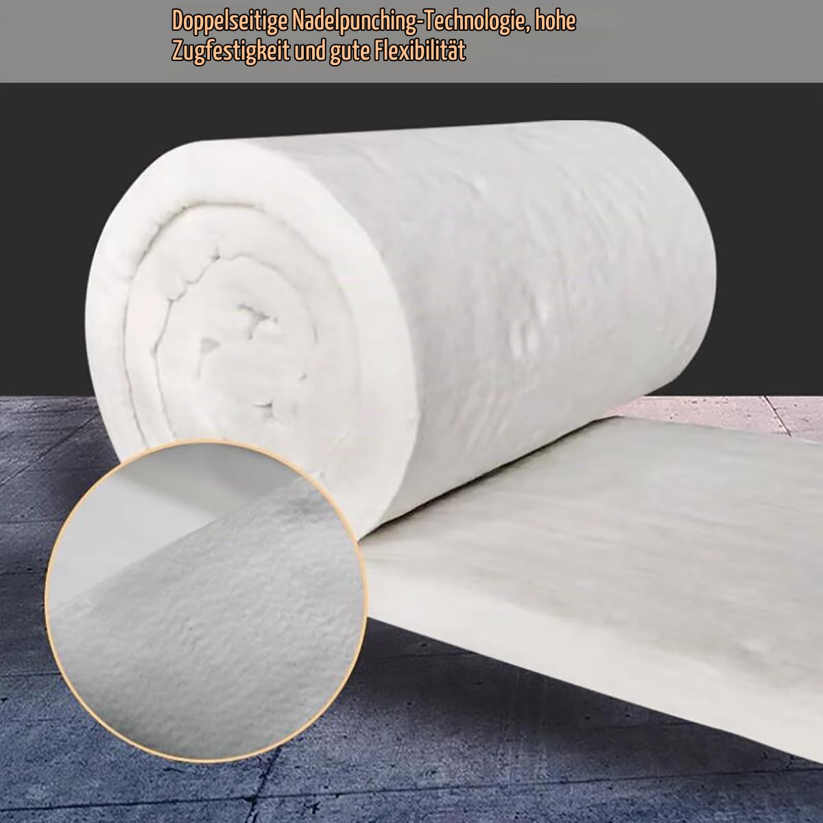 Keramikfasermatte Isolierung Silikat Keramikfaserdecke Einseitige Aluminiumfolie Hochtemperatur feuerfeste Matte für Öfen Holzöfen Pipeline Brotbackofen Pizzaofen(Size:61cm*15m)
