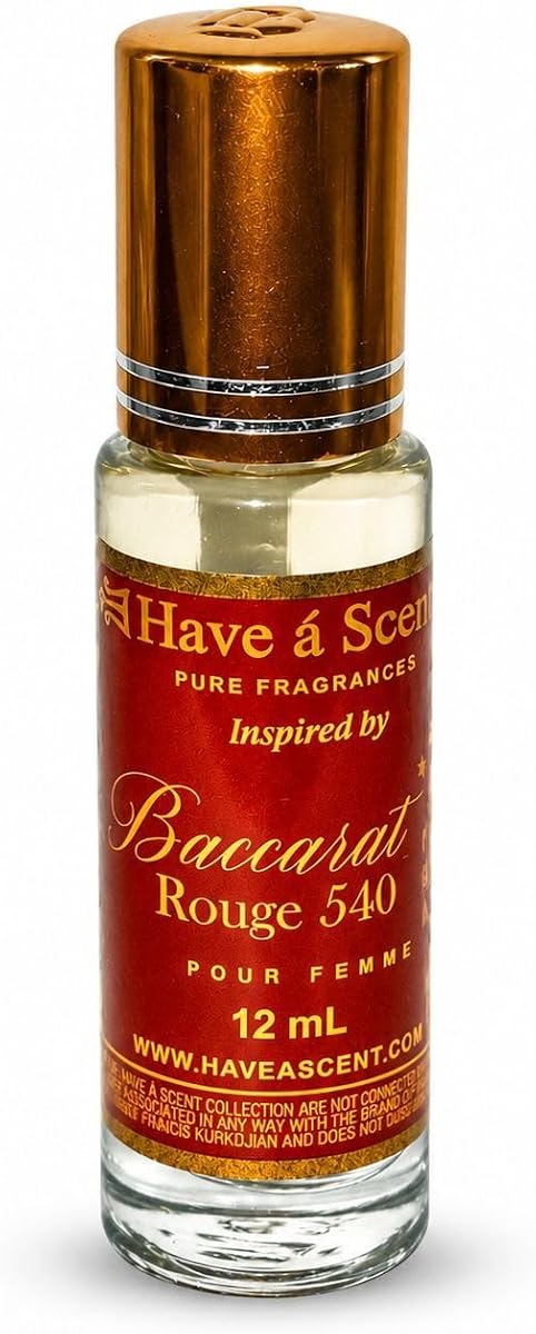Have a Scent Baccarat Rouge Pure Fragrance, Oil Based Perfume, Roll On, 12 mL (1 or 2 pack)