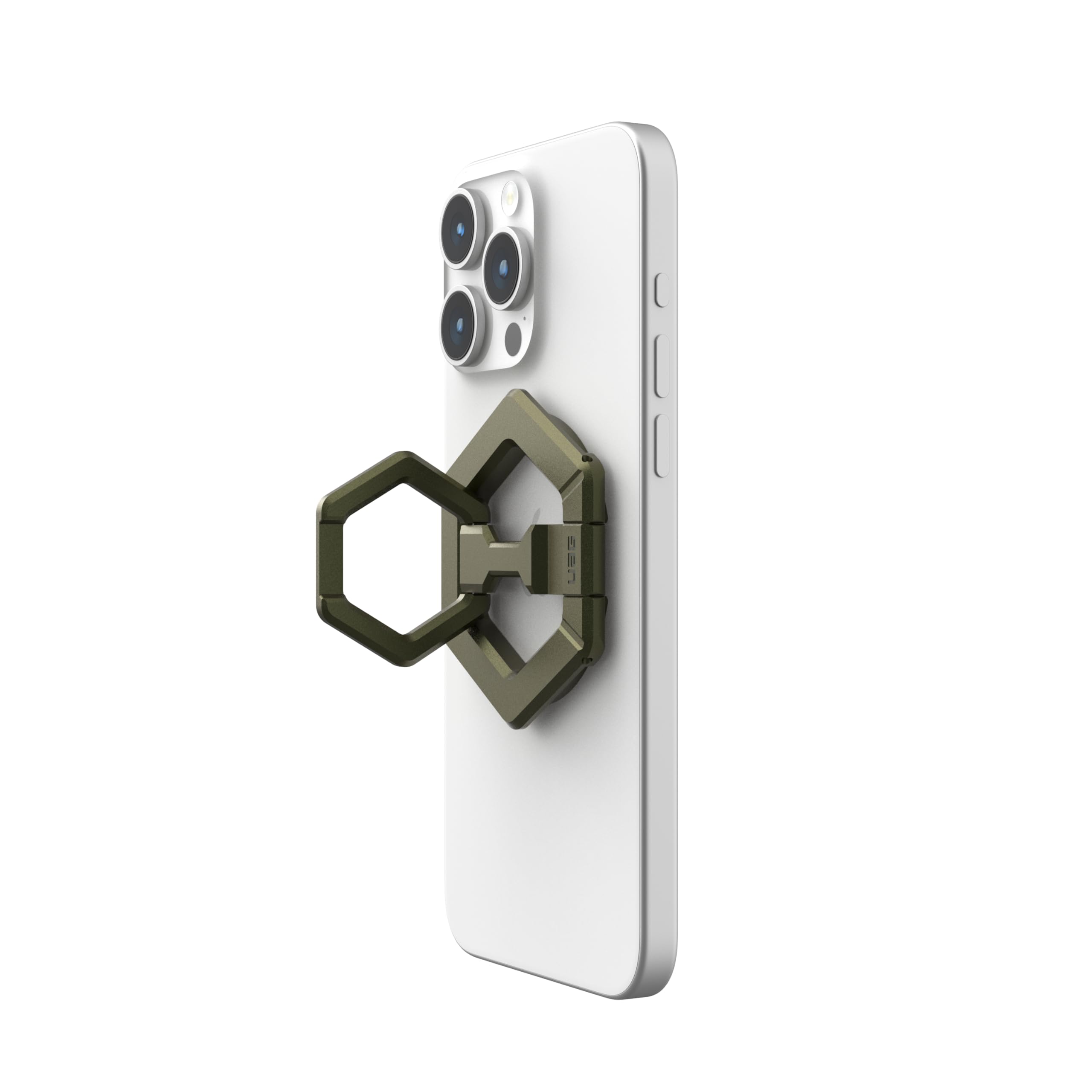 URBAN ARMOR GEAR UAG - Soporte magnético para teléfono compatible con imán MagSafe, agarre de anillo de metal extraíble y soporte ajustable de rotación de 360 grados para iPhone 17, Galaxy S26, verde