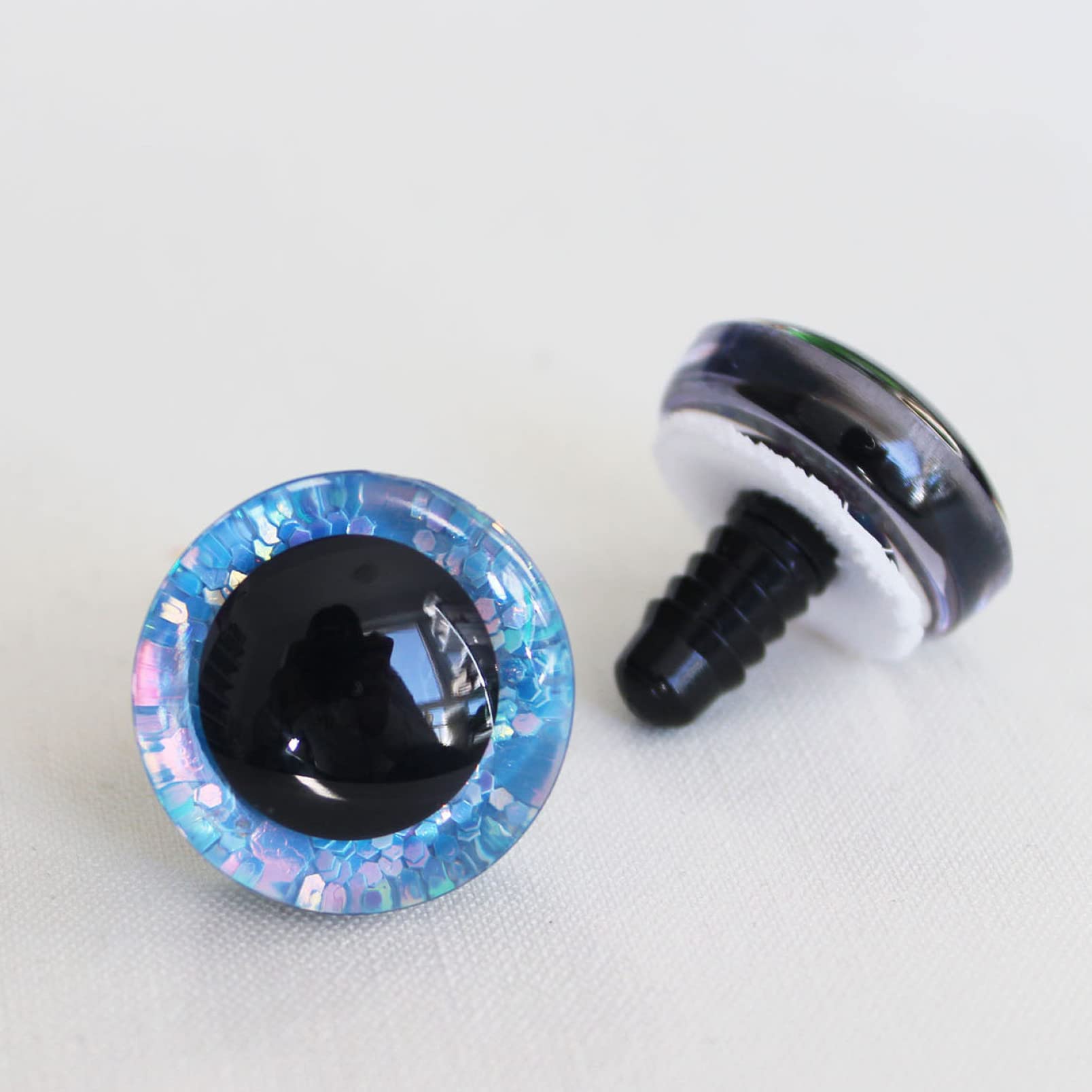 100 Yeux De Sécurité Pour Amigurumi Et Peluches - Diamètre 18mm, Avec Rondelles Et Paillettes Colorées (10 Couleurs)