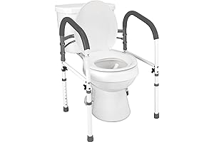 Deluxe Folding Safety Toilet Rail, Adjustable and Foldable Toilet Safety Frame, Bathroom...