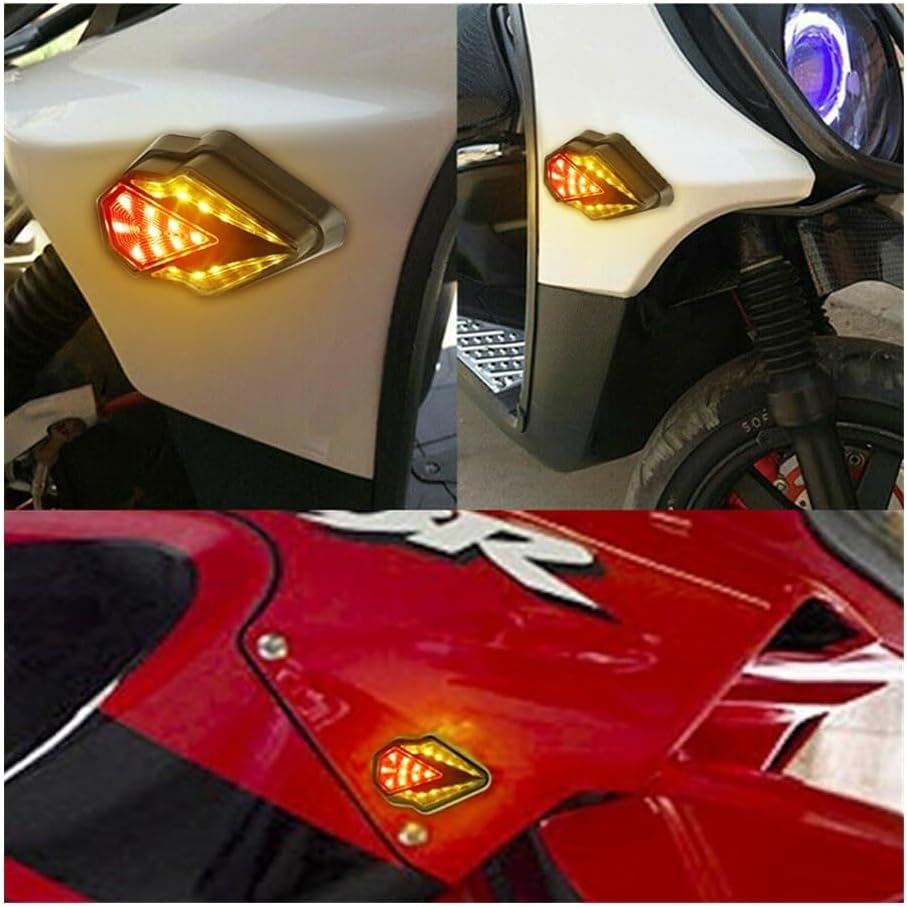 バイクのインジケーターライト マウントオートバイ LED ターンシグナルライト矢印スタイルモト LED ウインカー停止信号 S100