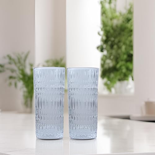 Miniatura 8 de Vasos Highball Juego de 4  Vasos de vidrio vintage de 15 onzas para cenas  Textura única, aptos para lavavajillas