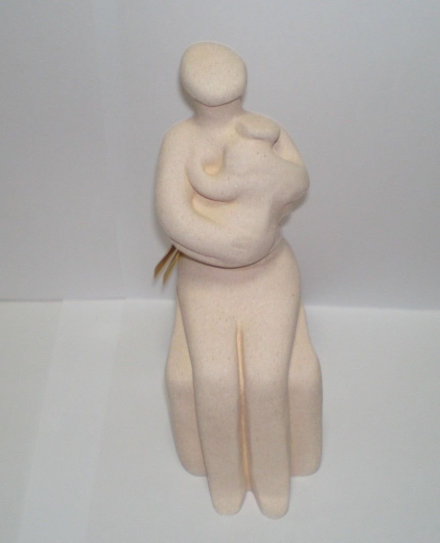 Statua macierzyństwa macierzyńskiego - Cykladyczna figurka artystyczna - idealny prezent dla noworodka