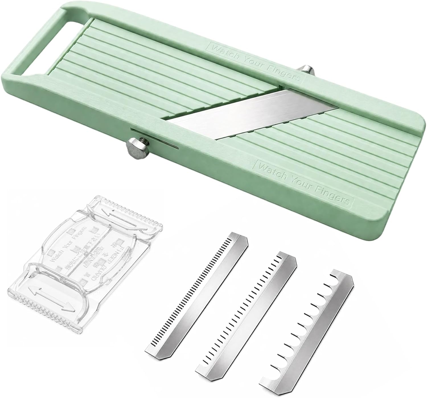 Mandoline Slicer for Kitchen, Upgrade Super Slicer for Vegetable, 3 Interchangeable Stainless Steel Blades, Handheld Vegetable Cutter for Cucumber, Potato, Carrot & More, Rustproof & Dishwasher-Safe