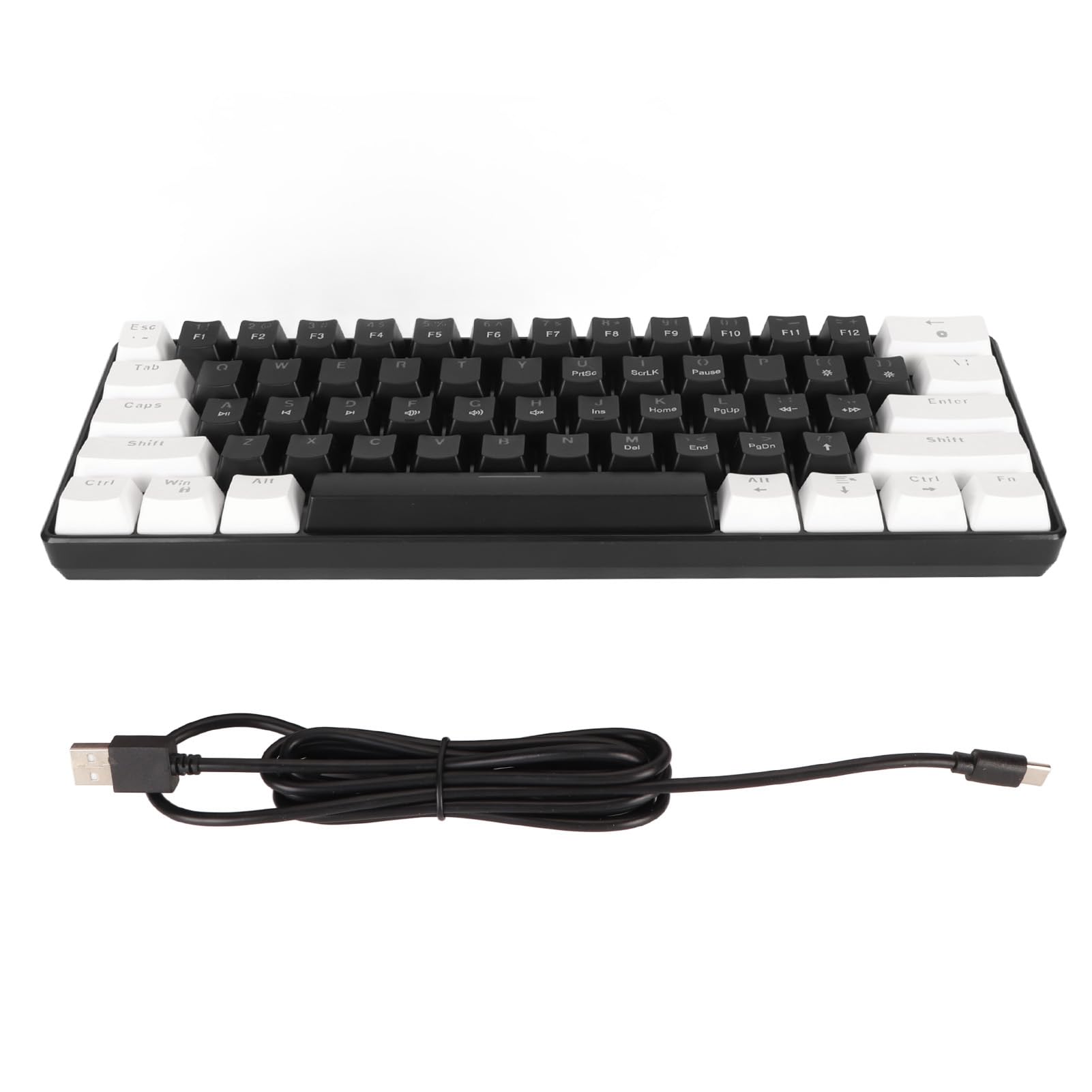 Amazon | RGB メカニカルキーボード、61 (白黒) | HINGMING