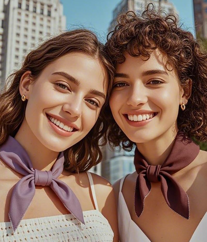 Premium Double Layer Cotton Bandana Head Hair Neck Scarf Scarves, Headband, Head Wrap for Women 28 x 28 inch - Image 4