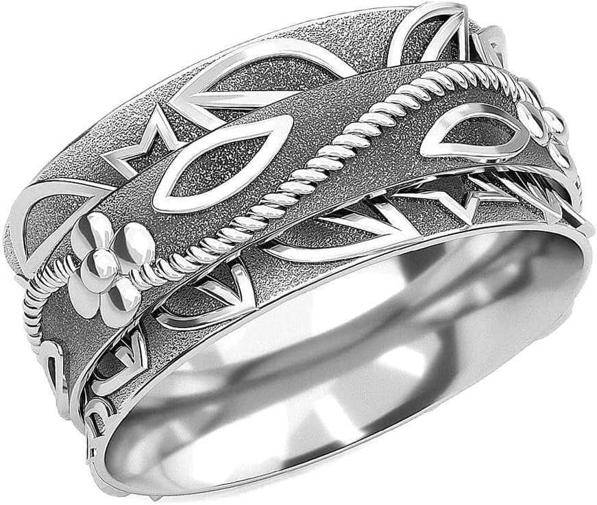 SHOP LC DELIVERING JOY 925 Sterling Silver Spinner Ring for Women Jewelry Size 10 Birthday Christmas Gifts