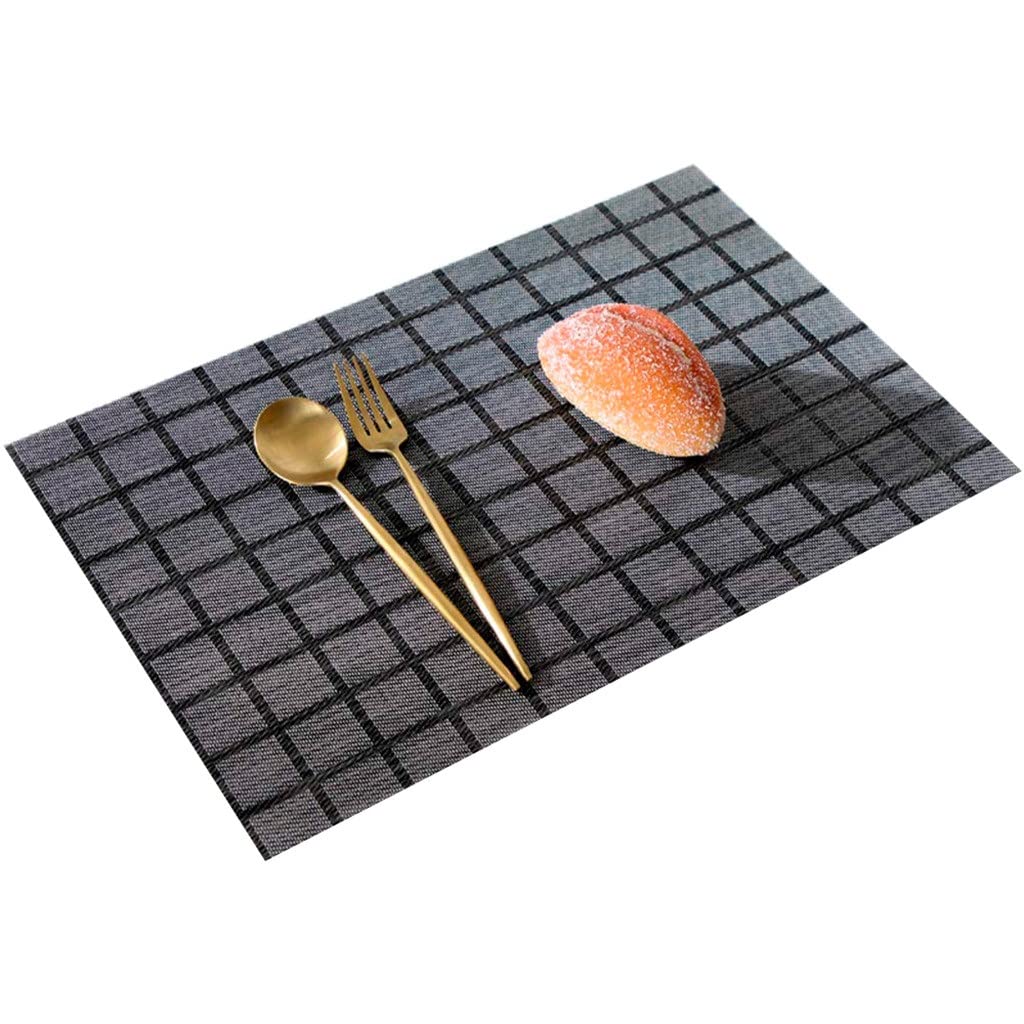 IANSHFKN 6pcs PVC Placemat Rectangle Tableware Pad Dining Table Mat Heat Insulation Placemats Bowl Coaster in Kitchen Accessories