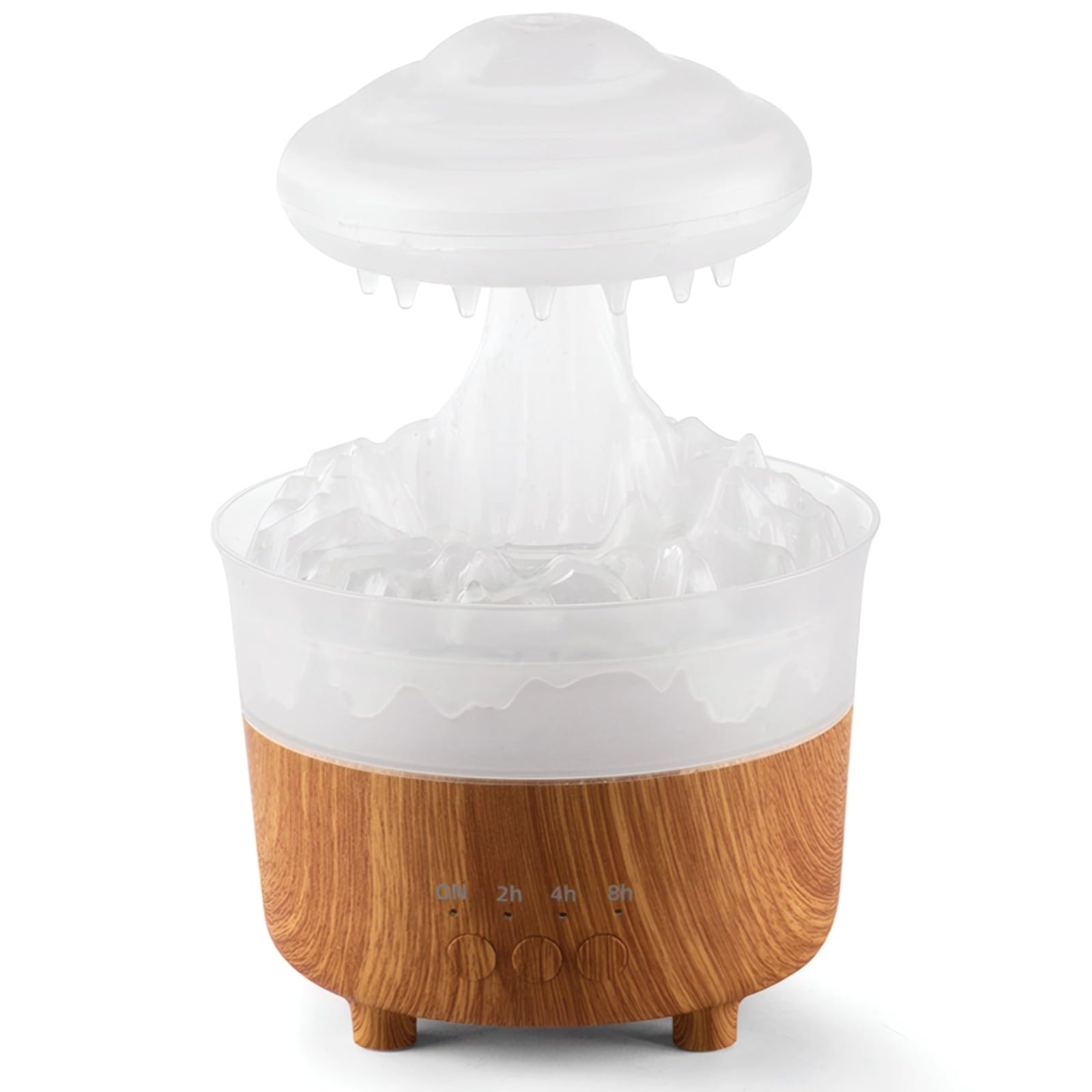 Umidificatore con effetto goccia d'acqua, diffusore di oli essenziali aromatici ad ultrasuoni, capacità 230 ml, 7 luci che cambiano colore, nebbia e luce regolabili