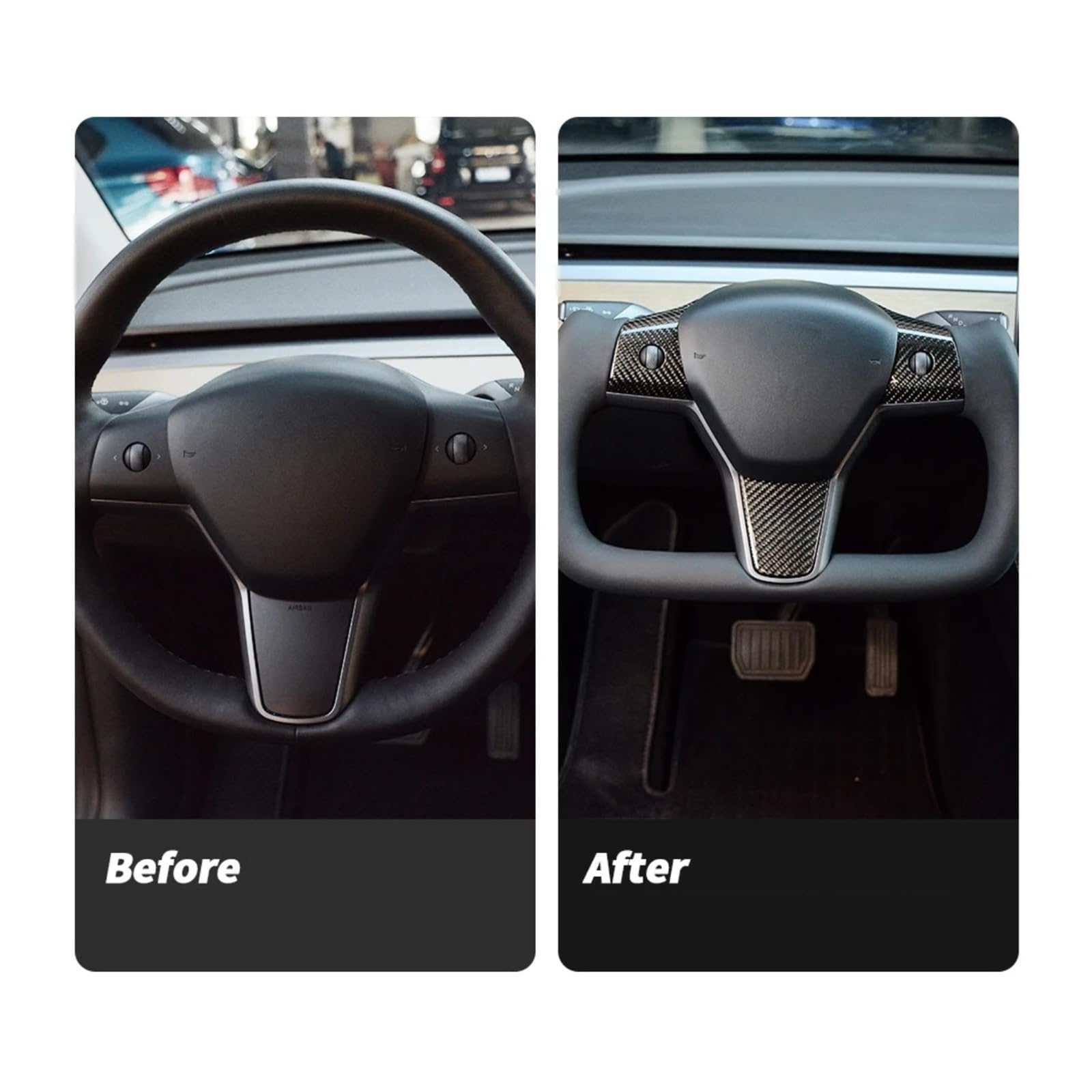 Steering Wheel Protective Frame Patch Trim Sticker,Fit For Model