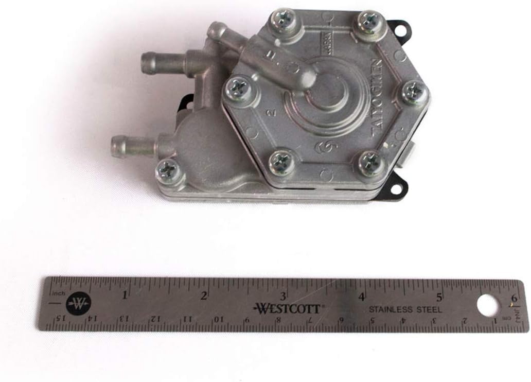 Polaris ATV Fuel Pump next to a ruler for size comparison