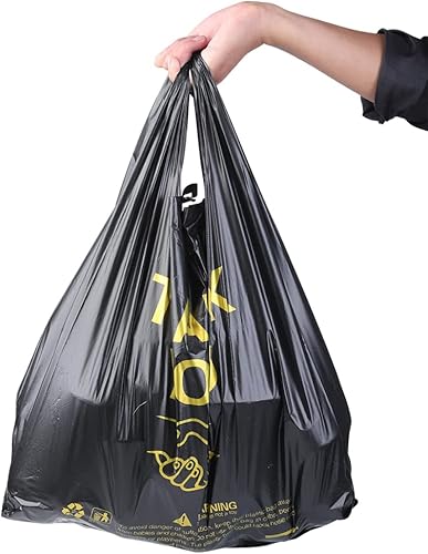 Miniatura 7 de ysmile 150 bolsas grandes de plástico con texto en inglés "Thank You" para pequeñas empresas, para ir a la tienda, bolsa de compras a granel,