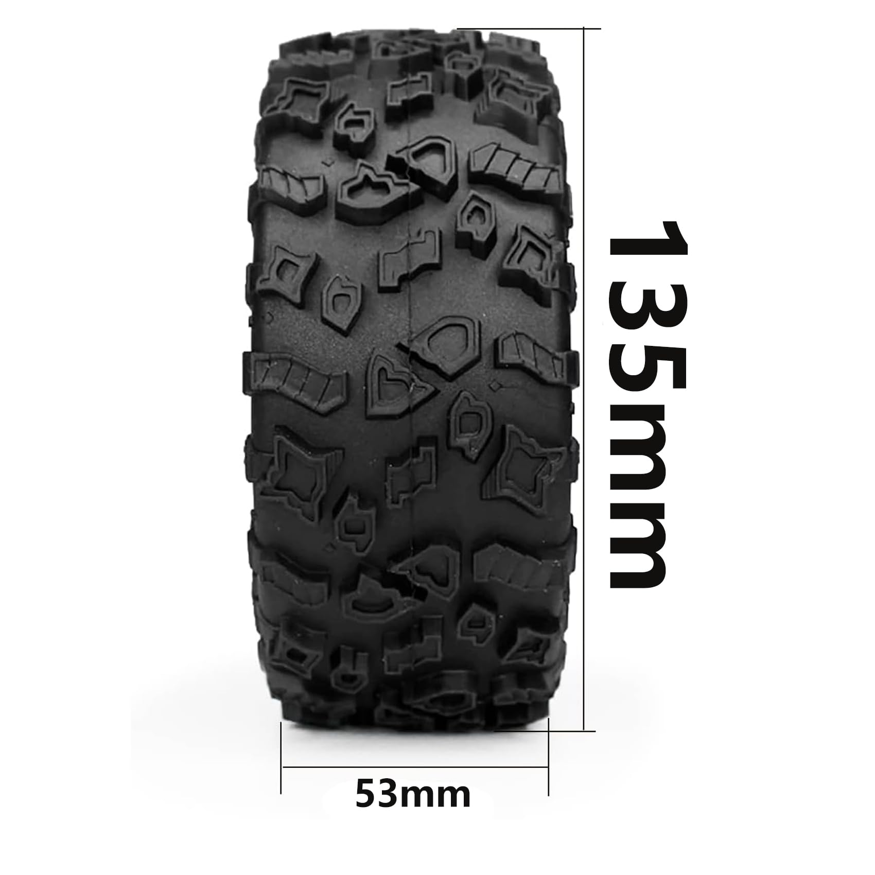 KINGCOO RC Auto Reifen, 4PCS RC Crawler Reifen Gummi 2.2 Zoll Felgen Radreifen für 1:10 RC Rock Crawler Auto Teile für Axial SCX10 D90 TF2 RR10 TRX4 TRX6 Tamiya Redcat HSP HPI Kyosho (135mm)