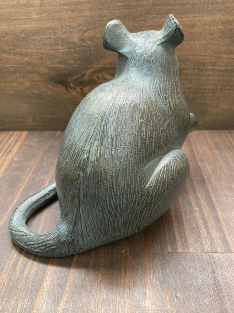 Amazon.co.jp: F-982 鉄製 置物 鼠 子 ネズミ 縁起物 オブジェ