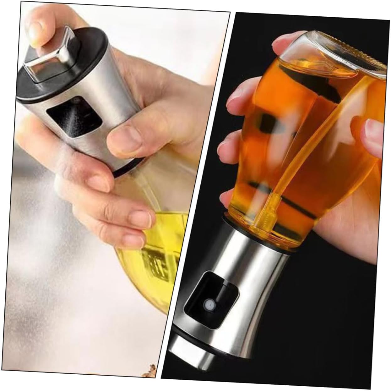 KICHOUSE 2pcs Stainless Steel Oil Sprayer Kitchen Oil Mister Spray Bottle for Spray Bottles for Sprayer Dispenser