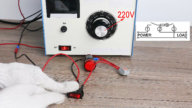 Lot De 5 Interrupteurs à Bascule ON-OFF SPST 3 Bornes Lumière Rouge 16A 250VAC Heschen