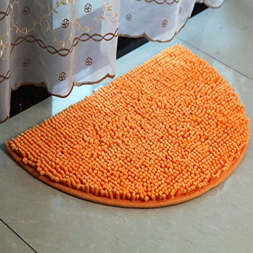 Half Moon Chenille Large Outdoor Door Mats, Dreaminn Bedroom Bathroom Non-Slip Doormat, 18-Inch By 30-Inch (Light Gray) #TOP1