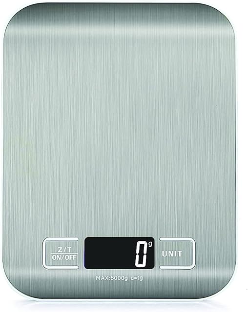 Digital Kitchen Scales Food Scale with stainless steel Platform Electronic Cooking with Backlit LCD Display Multifunction for Home Office Use 5kg 1g 11lb