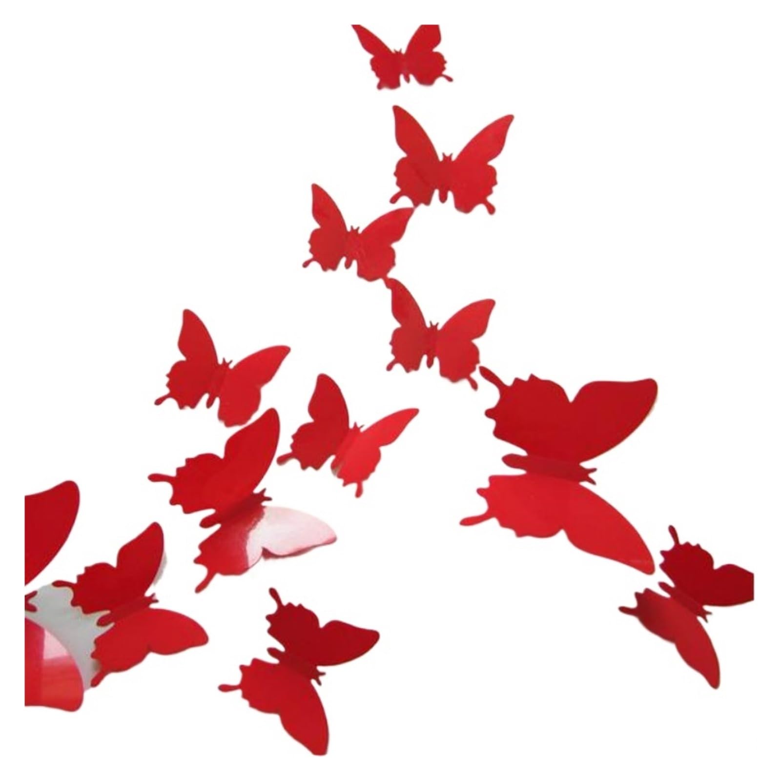 3D Butterfly Wall Decoration 12pcs PVC 3D Butterfly Mirror Wall Stickers Cute Butterflies Smooth Bright Surface Art Decals Home Decoration(Colour 13)