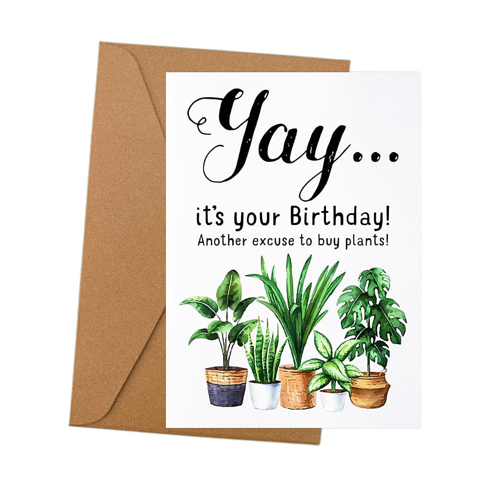 Plant Birthday Card for Plant Lover Gifts for Women Mom Girlfriend Birthday Gift for Plants Lovers Women Happy Birthday Card for Daughter