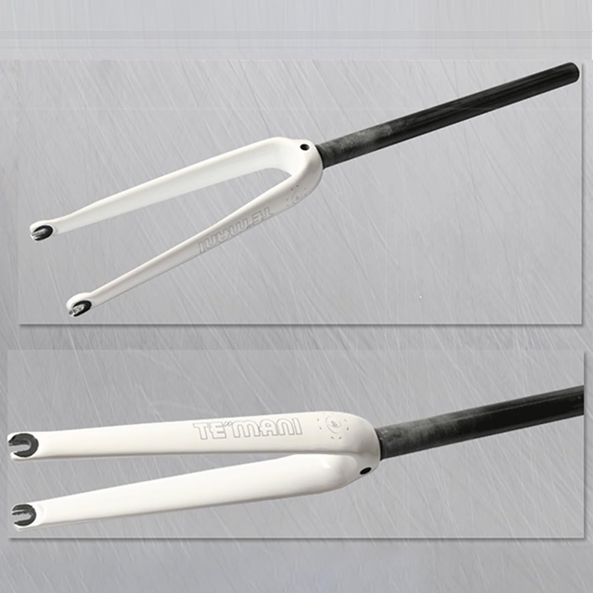 Rowery składane sztywne widelce 14/16/18/20.8 cm widelec BMX z włókna węglowego, 1-1/20.3 cm, prosty przód, 9 x 74/100 mm, hamulec typu C, biały, 100 mm