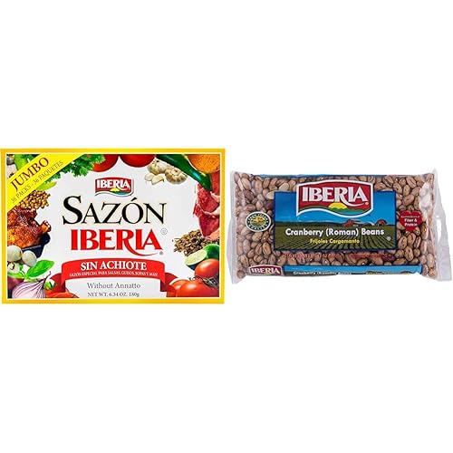 Sazon Iberia sin Achiote 6.34 onzas (36 paquetes) + granos de arándano romano Iberia 12 onzas