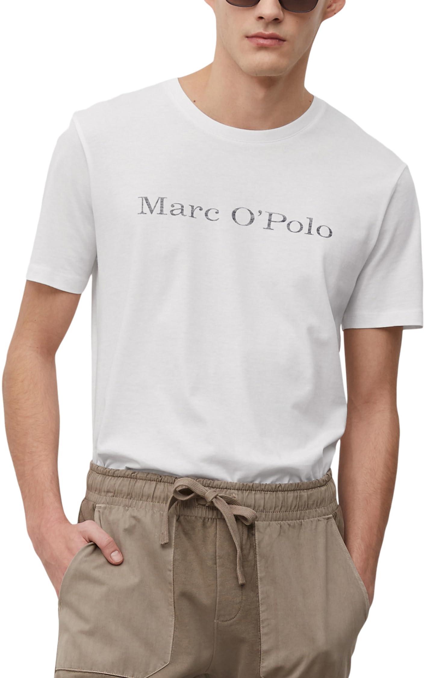 Marc O'Polo Herren 51556 Herren T-Shirt mit Rundhals-Ausschnitt, bequemes Oberteil aus Bio Baumwolle, klassisches Kurzarmshirt für Herren (1er Pack)