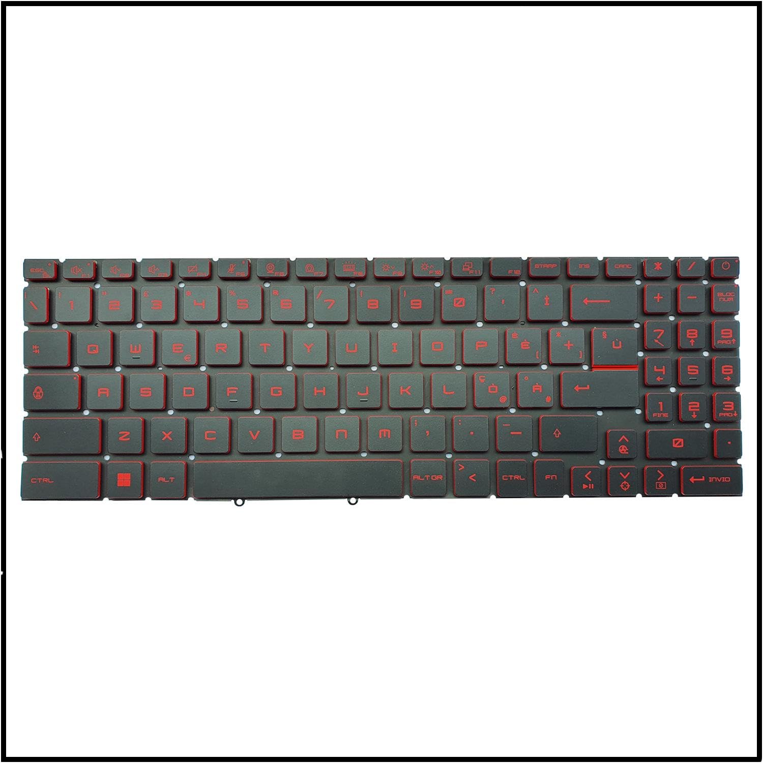 Generico Tastiera Italiana per MSI Katana GF66 11SC 11UC 11UD 11UE 11UG RETROILLUMINATA