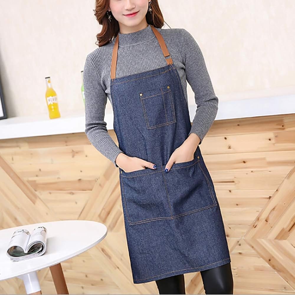 DENIM DUNGAREE PROBAN® CRAFTMAN APRON Apron Denim Bib 2 Pockets Work Shop Jewelers Workshop Hobby