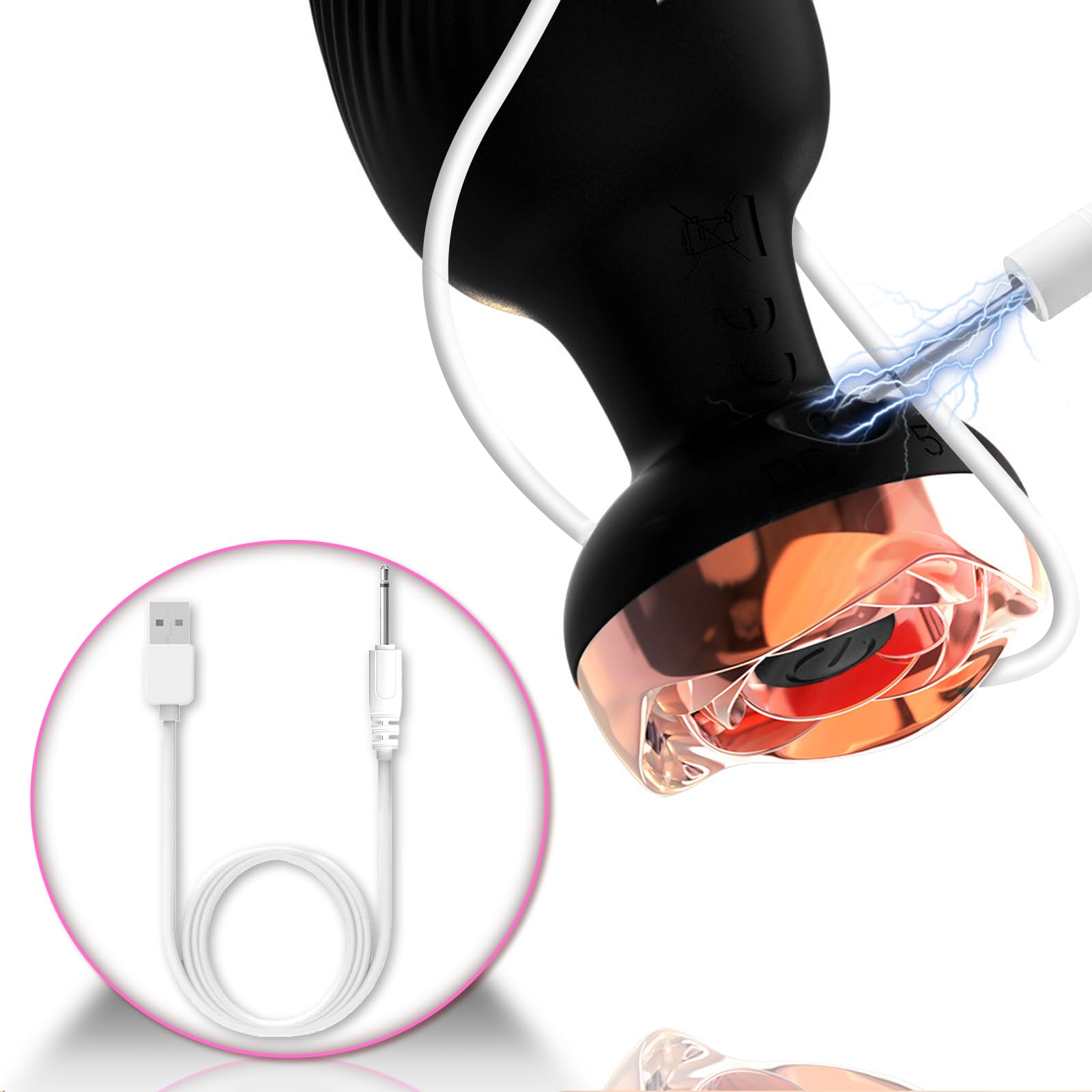 DOY USB Cavo di Ricarica CC 2.5mm Cavo Caricabatterie CC di USB Ricambio per Ricarica per Giocattoli 【1 pezzi Cavi USB+Regalo Giocattoli per Adulti】 (Black)