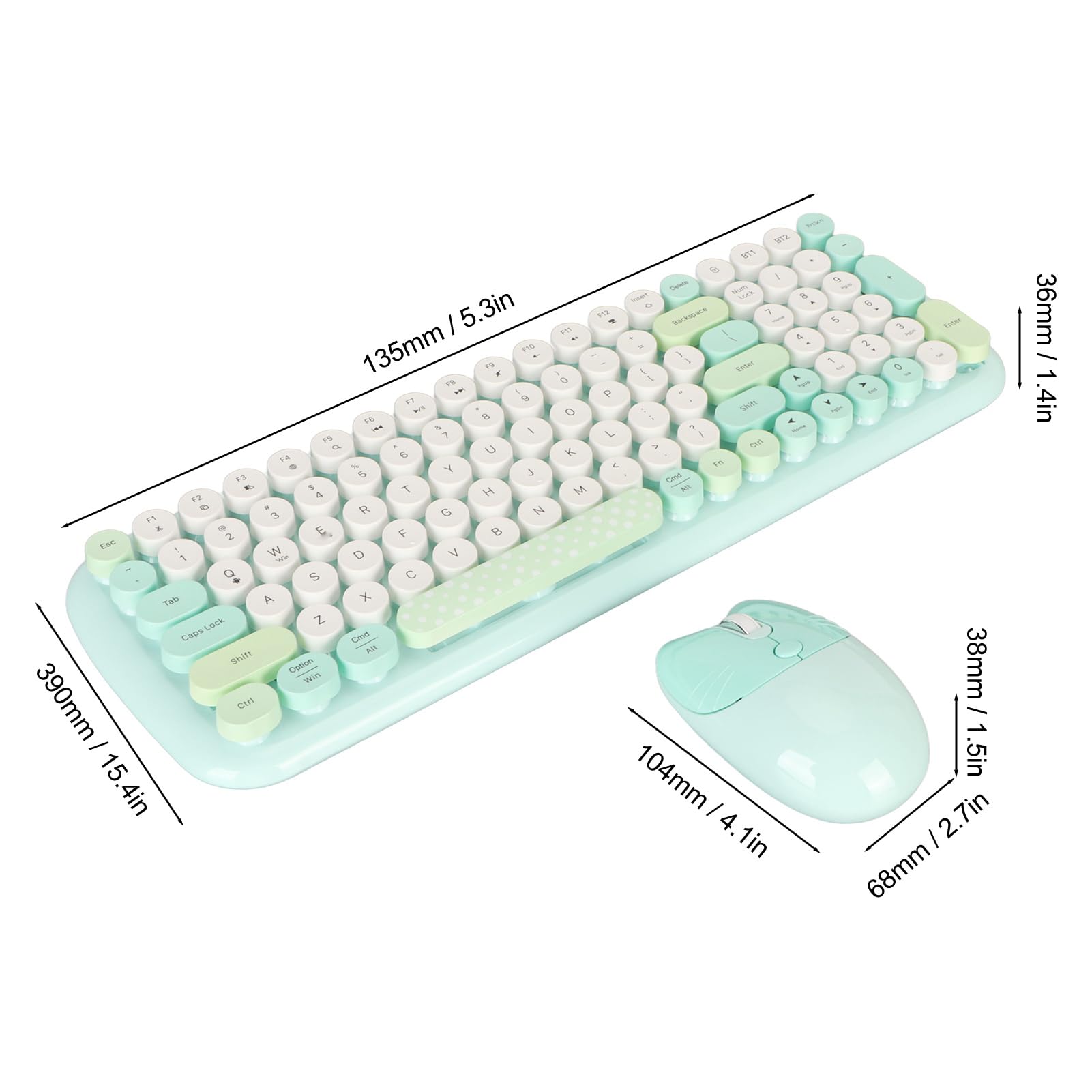 Amazon | ワイヤレスキーボードとマウスのコンボ、丸型キーキャップ