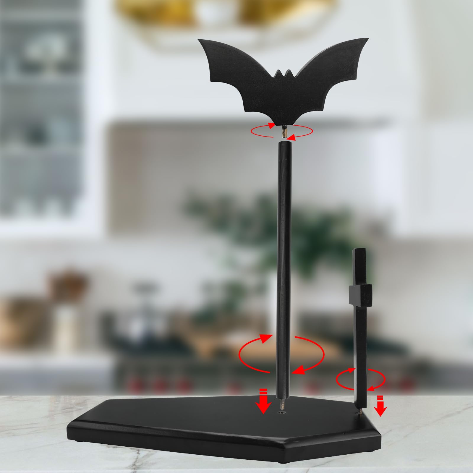 Soporte De Papel Higiénico Con Estante - Soporte De Rollo De Papel Negro Gótico De Madera - Decoración Gótica De Baño De Halloween - Accesorios