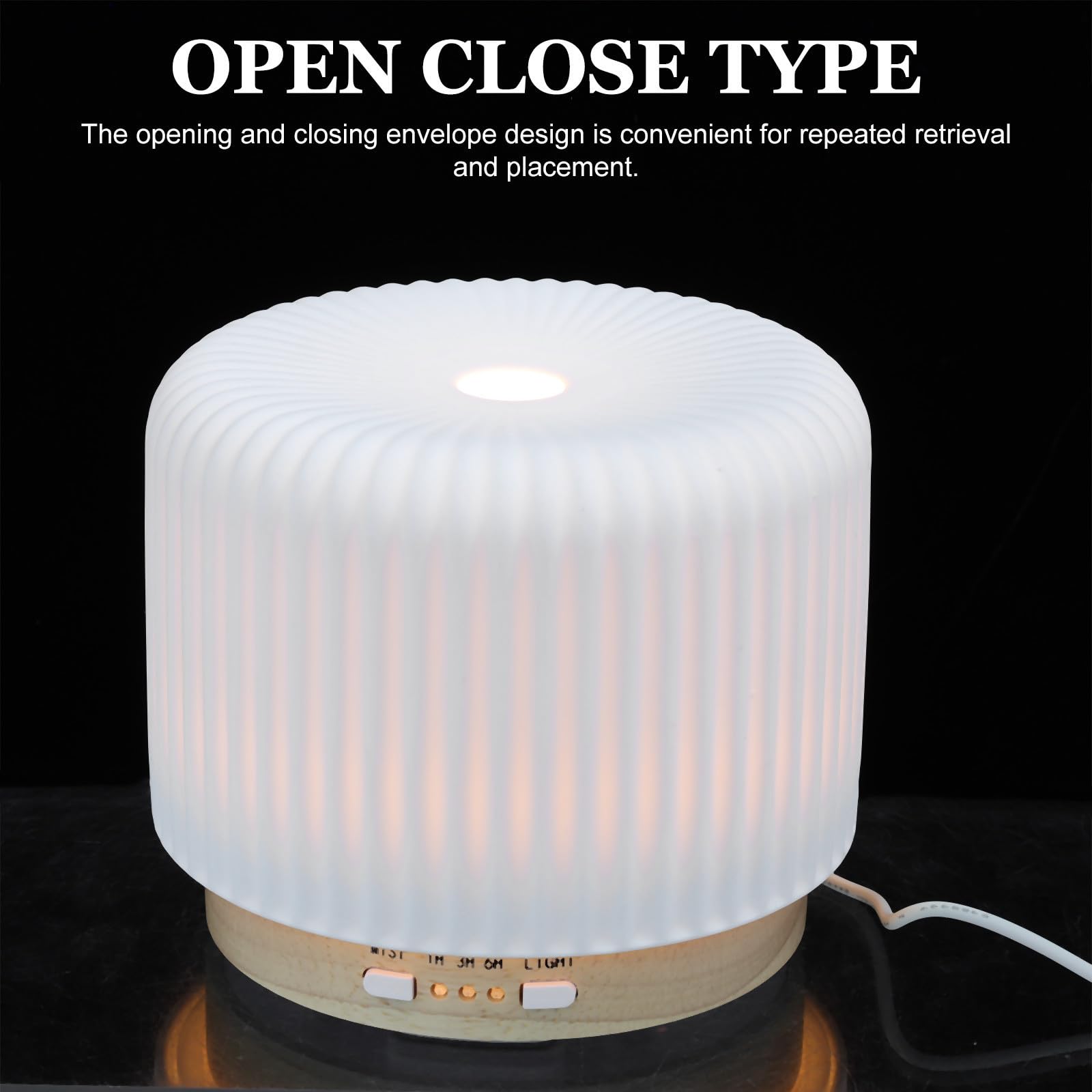 ULTECHNOVO Diffusore di Oli Essenziali e Umidificatore 220ml con Tecnologia a Vapore Silenziosa in Materiale e Legno, per Stanza da Dormire e Spa